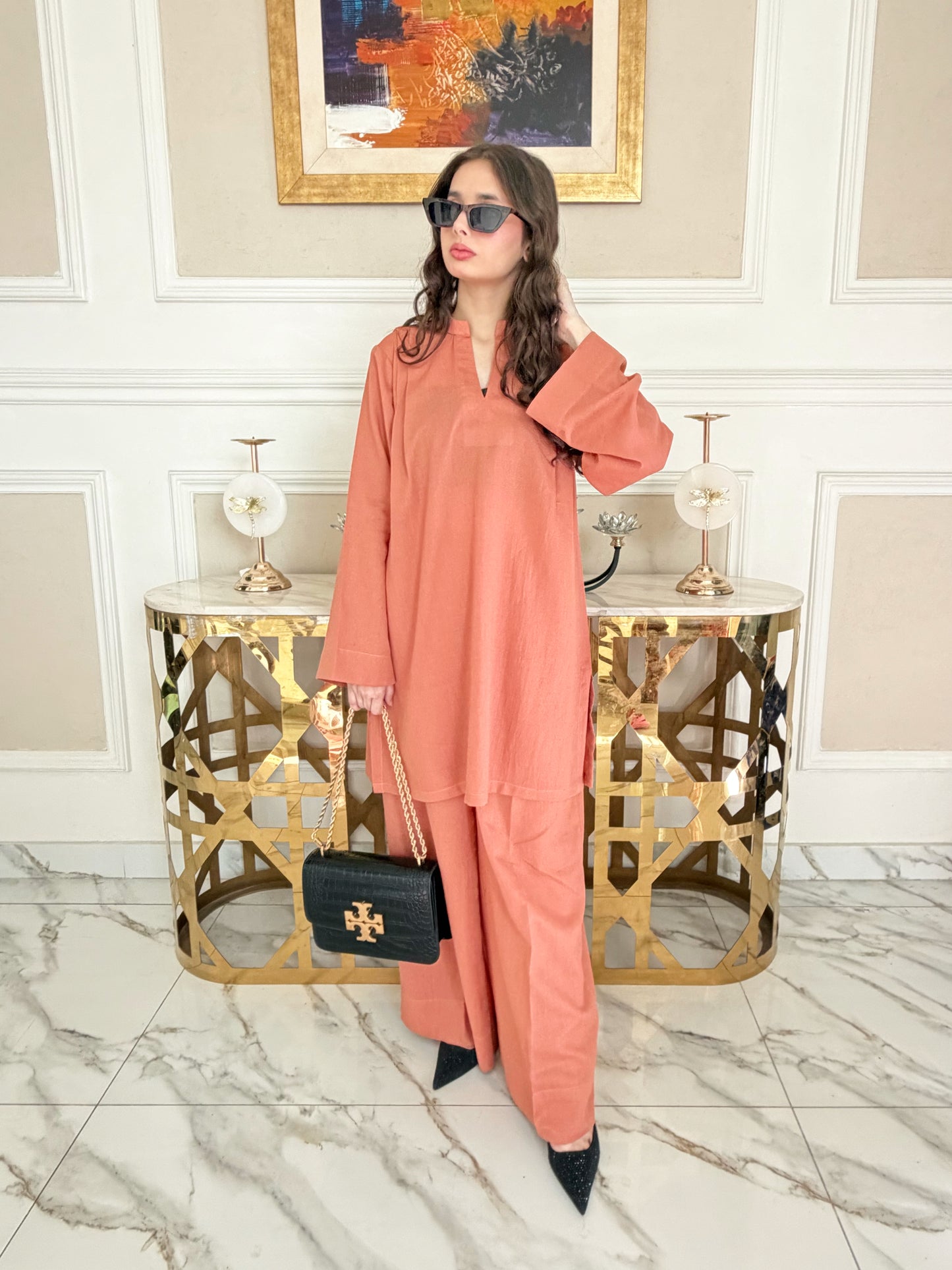 Coral Calm - 2 pc Stitched