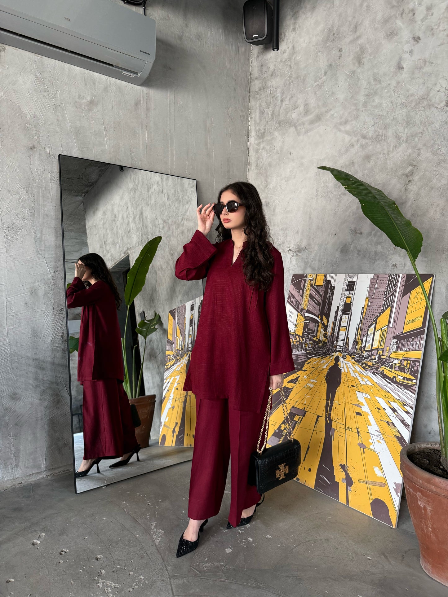 Maroon Muse - 2 pc Stitched