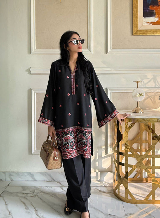 Midnight Bloom- 2 pc Stitched