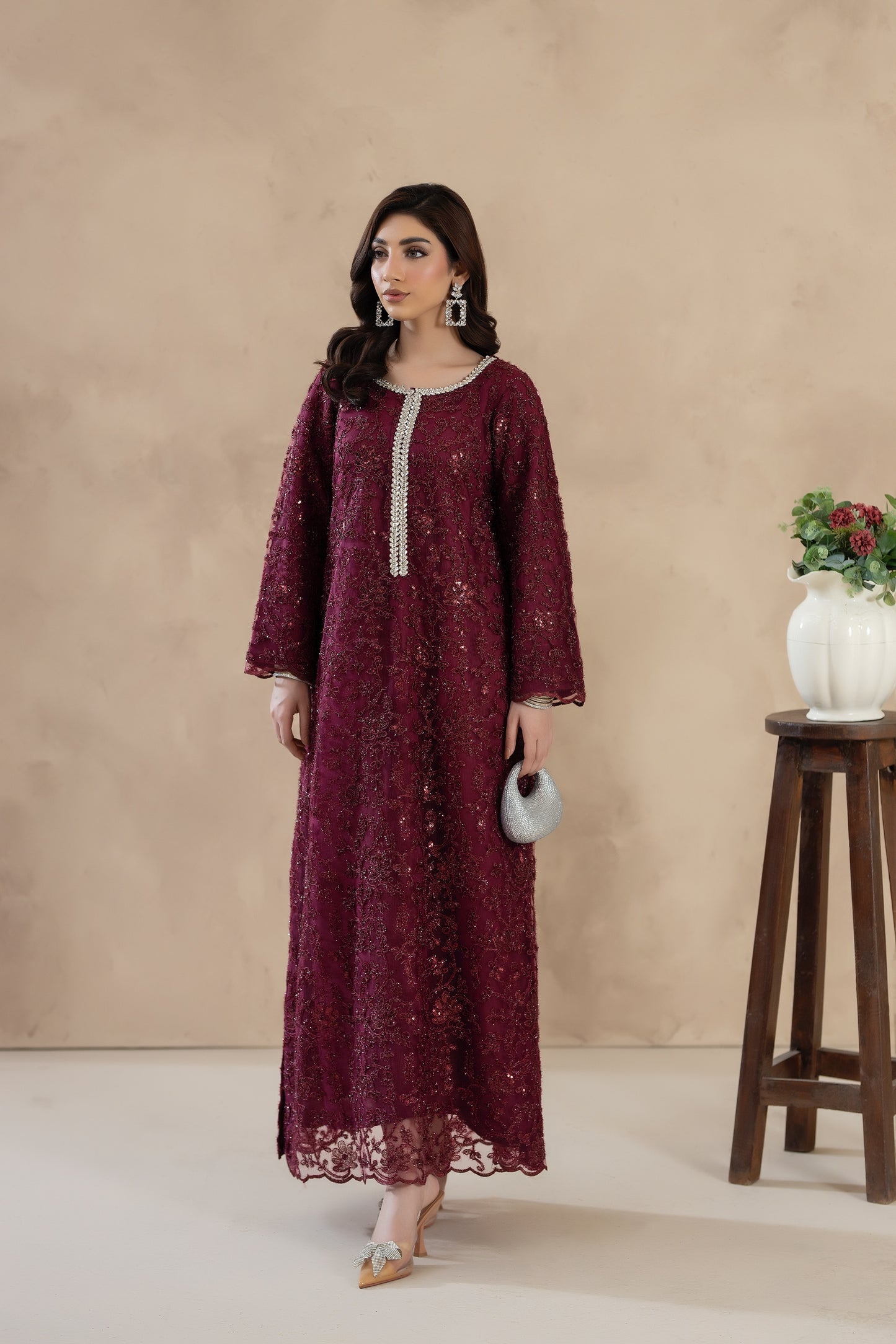 Mira-1PC Stitched Kaftaan Pret