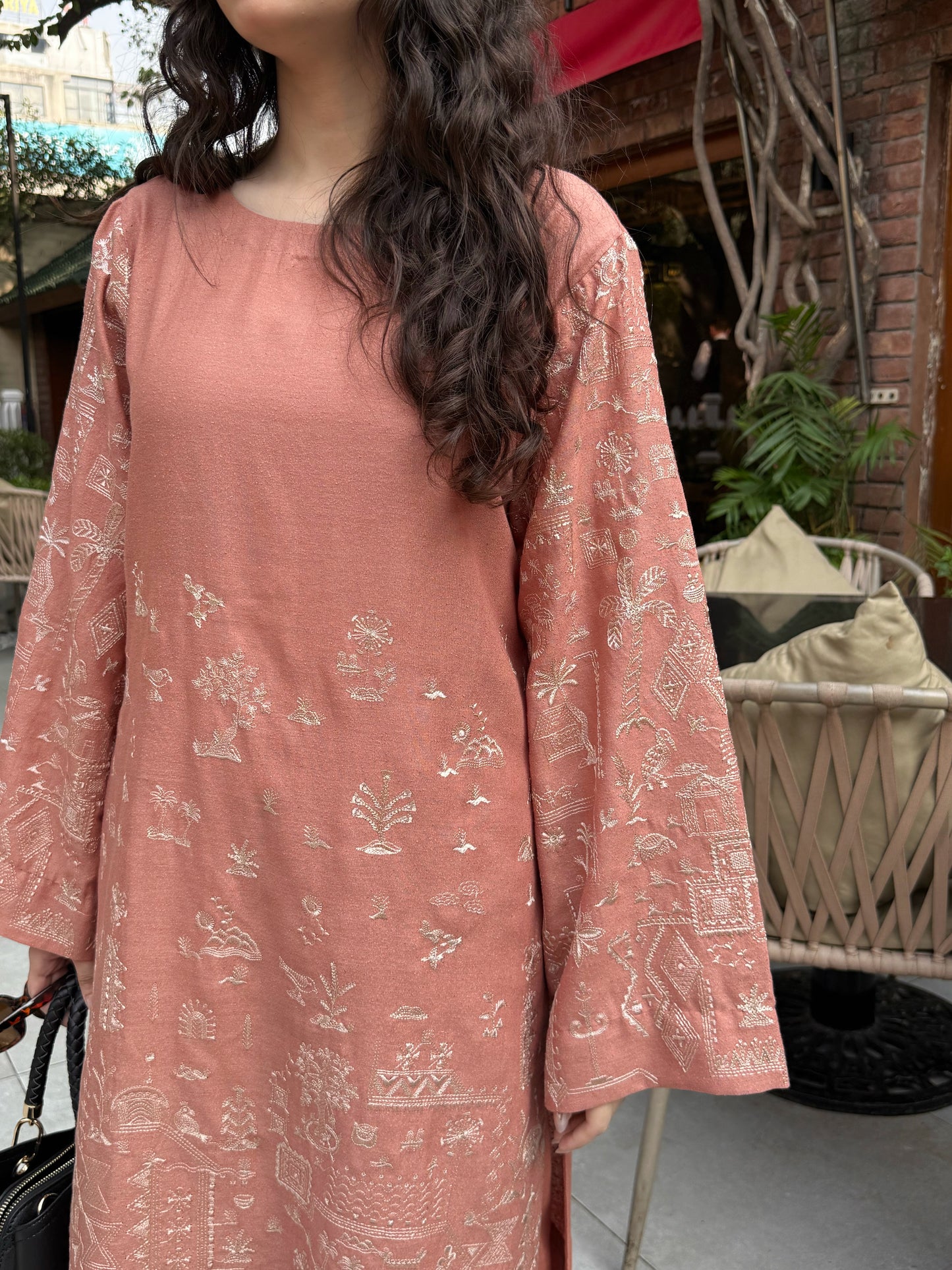 Peach Cloud - 2 pc Stitched