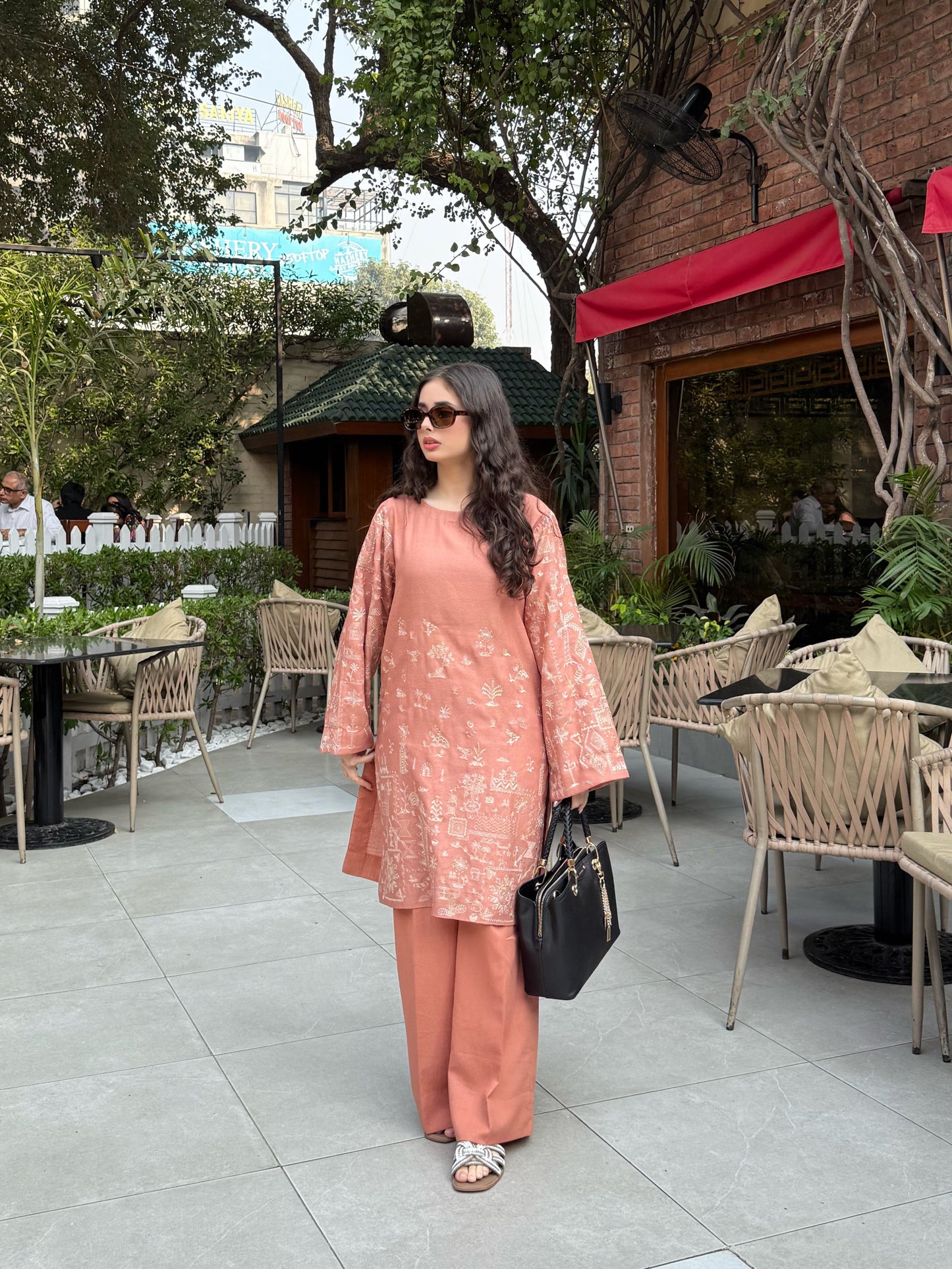 Peach Cloud - 2 pc Stitched