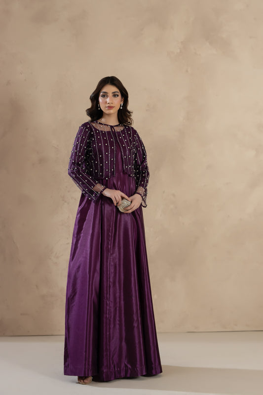 Soraya- Maxi Dress Stitched with Rhinestones Jacket