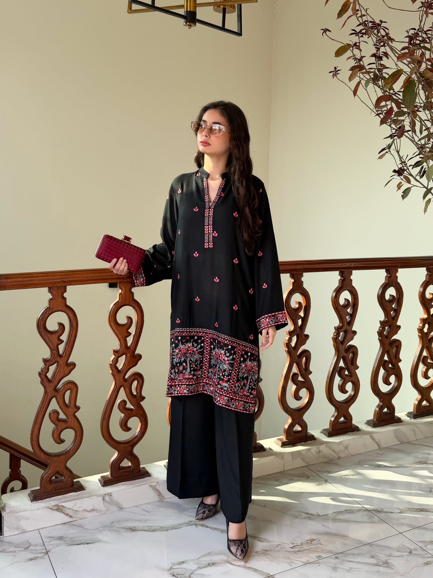 Midnight Bloom- 2 pc Stitched